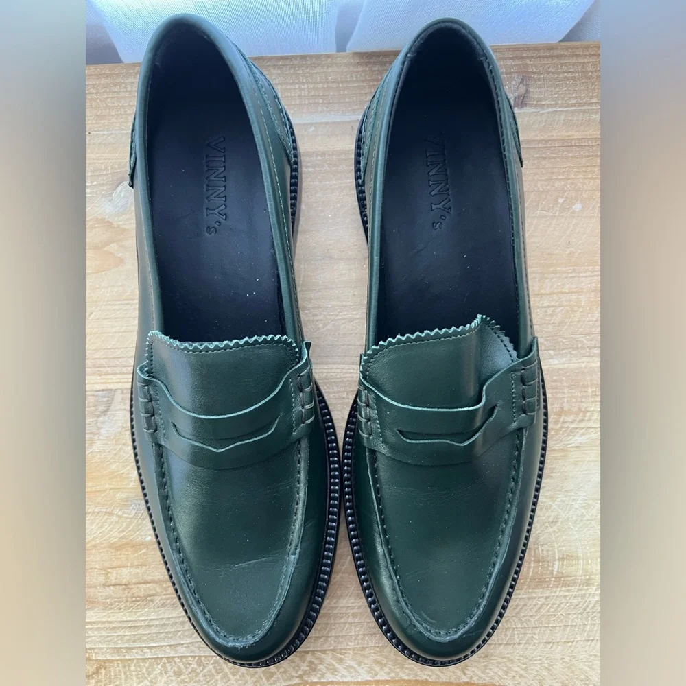Vinny’s Townee Penny Loafer in Dark Green Men’s Size 43 New